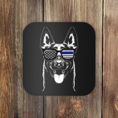 Belgian Malinois K9 Unit Thin Blue Line Flag Police Gift Coaster