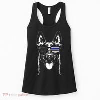 Belgian Malinois K9 Unit Thin Blue Line Flag Police Gift Women's Tank Top thumb 0