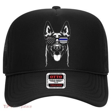 Belgian Malinois K9 Unit Thin Blue Line Flag Police Gift Hat