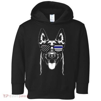 Belgian Malinois K9 Unit Thin Blue Line Flag Police Gift Toddler Hoodie