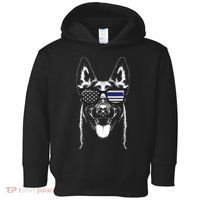 Belgian Malinois K9 Unit Thin Blue Line Flag Police Gift Toddler Hoodie thumb 0