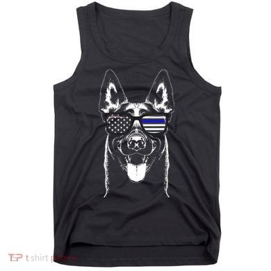 Belgian Malinois K9 Unit Thin Blue Line Flag Police Gift Tank Top