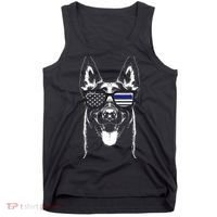 Belgian Malinois K9 Unit Thin Blue Line Flag Police Gift Tank Top thumb 0