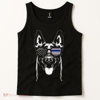 Belgian Malinois K9 Unit Thin Blue Line Flag Police Gift Tank Top thumb 2