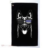 Belgian Malinois K9 Unit Thin Blue Line Flag Police Gift Golf Towel thumb 0