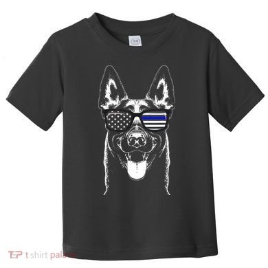 Belgian Malinois K9 Unit Thin Blue Line Flag Police Gift Toddler T-Shirt