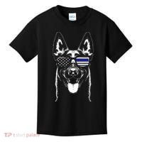 Belgian Malinois K9 Unit Thin Blue Line Flag Police Gift Kids T-Shirt thumb 0