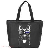 Belgian Malinois K9 Unit Thin Blue Line Flag Police Gift Tote Bag thumb 0