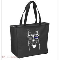 Belgian Malinois K9 Unit Thin Blue Line Flag Police Gift Tote Bag thumb 2