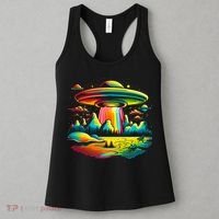 Bright Mountain Lake Camping Visitor UFO Alien Retro Women's Tank Top thumb 3