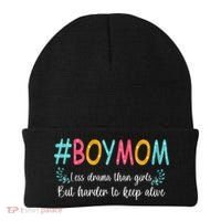 Boy Mom Less Drama Than Girls But Harder To Keep Alive Beanie thumb 0