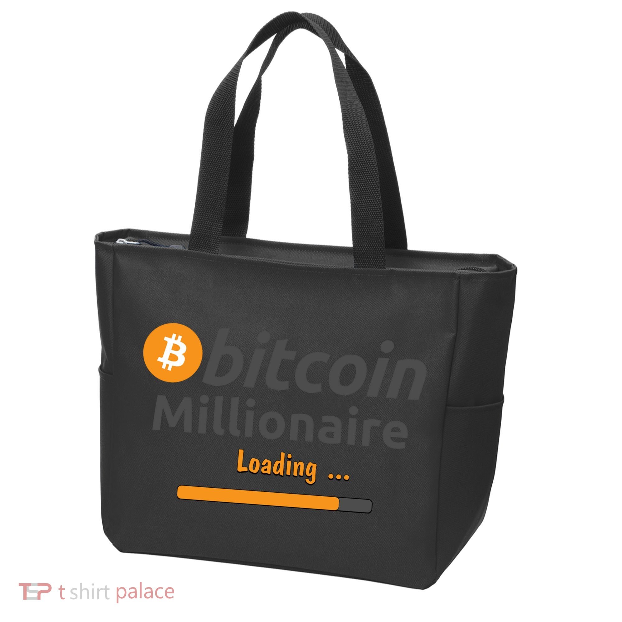 Bitcoin Millionaire Loading, Funny Bitcoin, Cryptocurrency, Bitcoin Crypto Tote Bag