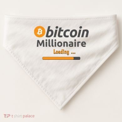 Bitcoin Millionaire Loading, Funny Bitcoin, Cryptocurrency, Bitcoin Crypto USA-Made Doggie Bandana