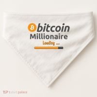 Bitcoin Millionaire Loading, Funny Bitcoin, Cryptocurrency, Bitcoin Crypto USA-Made Doggie Bandana thumb 0