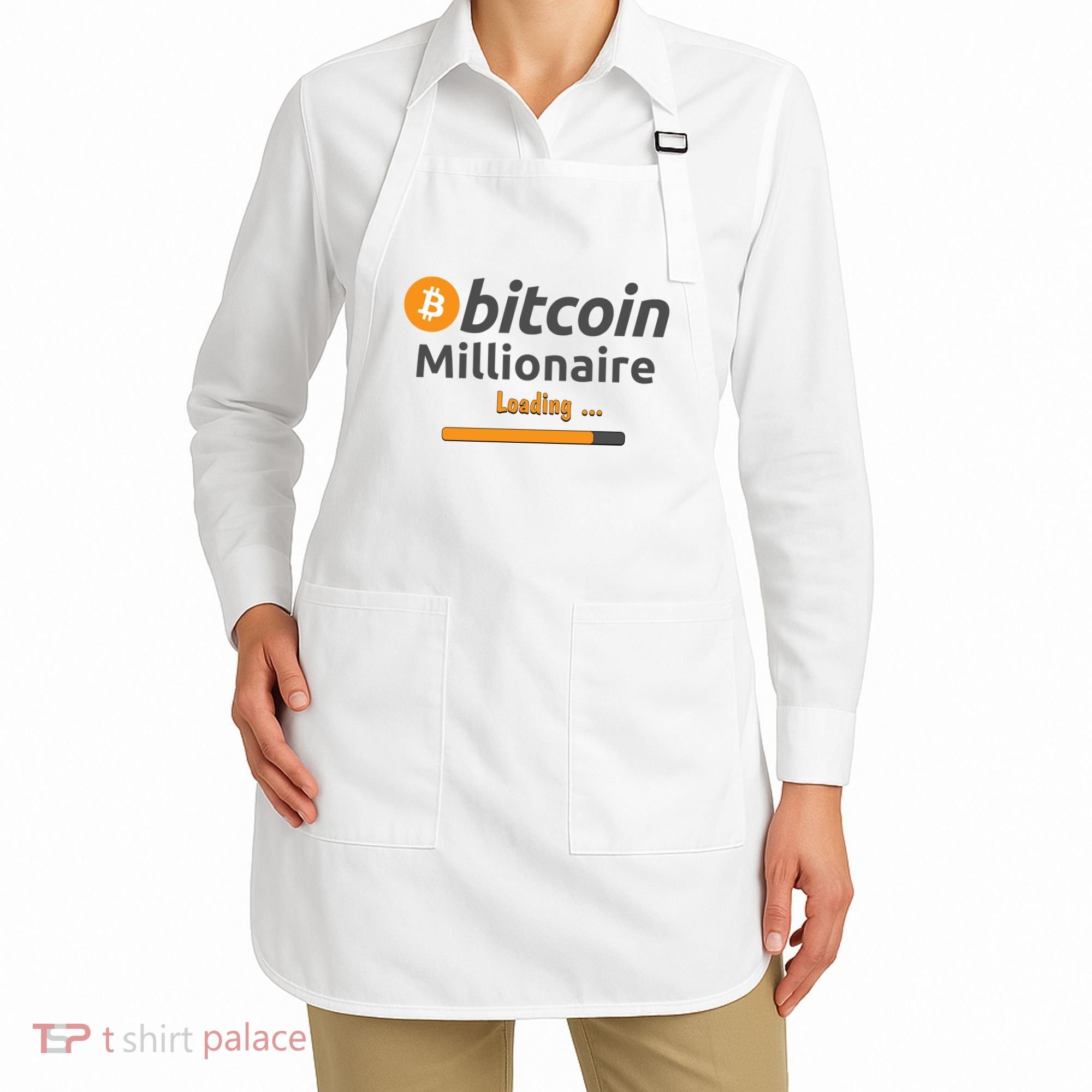 Bitcoin Millionaire Loading, Funny Bitcoin, Cryptocurrency, Bitcoin Crypto Apron