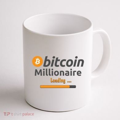 Bitcoin Millionaire Loading, Funny Bitcoin, Cryptocurrency, Bitcoin Crypto Coffee Mug back