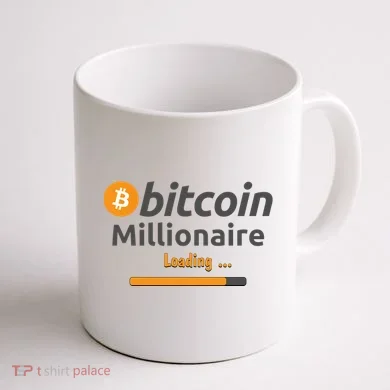 Bitcoin Millionaire Loading, Funny Bitcoin, Cryptocurrency, Bitcoin Crypto Coffee Mug back