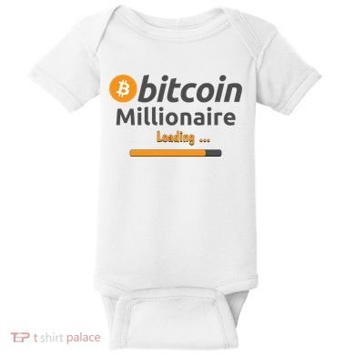 Bitcoin Millionaire Loading, Funny Bitcoin, Cryptocurrency, Bitcoin Crypto Baby Bodysuit