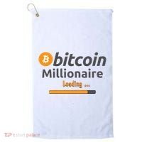 Bitcoin Millionaire Loading, Funny Bitcoin, Cryptocurrency, Bitcoin Crypto Golf Towel thumb 0