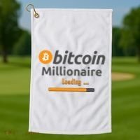 Bitcoin Millionaire Loading, Funny Bitcoin, Cryptocurrency, Bitcoin Crypto Golf Towel thumb 1