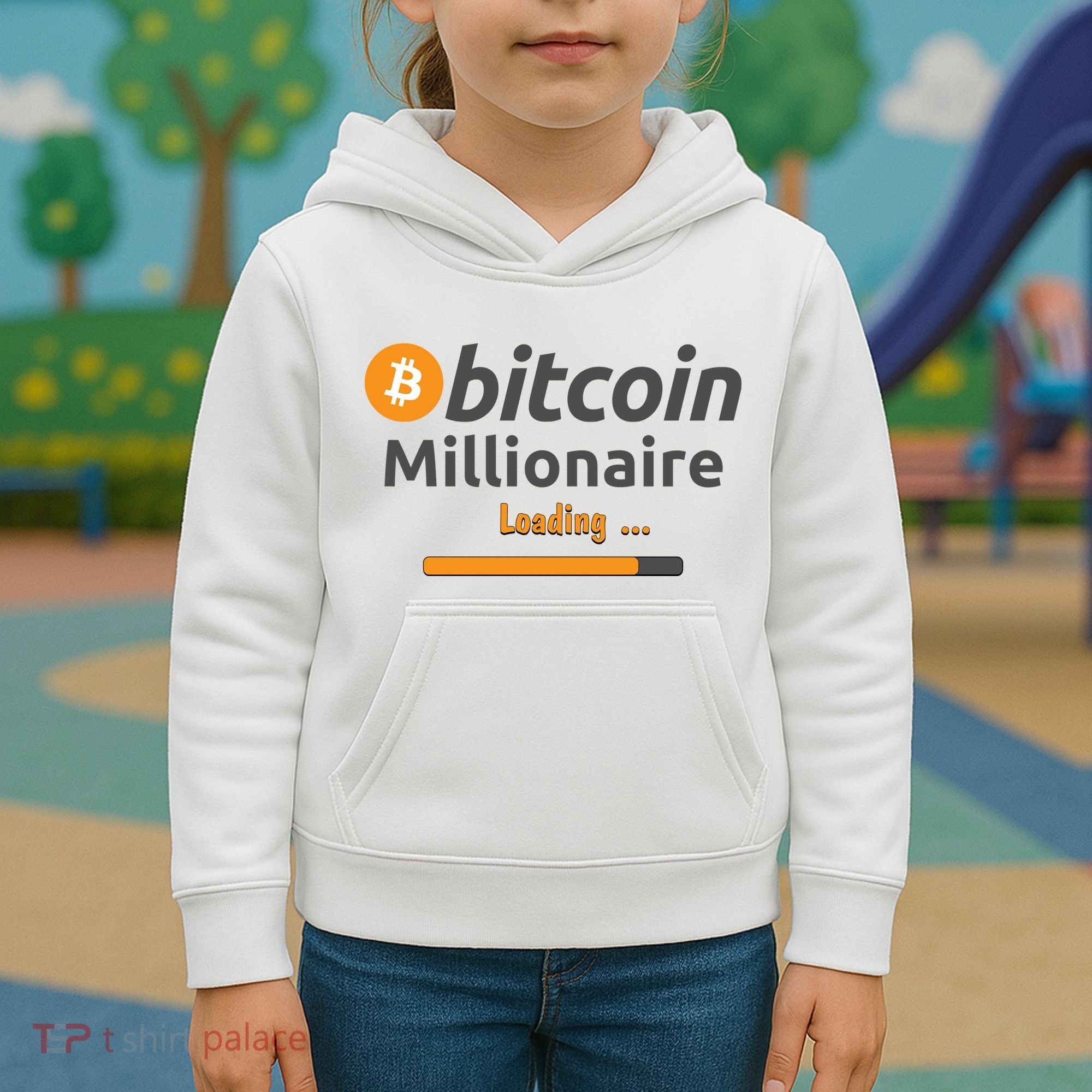 Bitcoin Millionaire Loading, Funny Bitcoin, Cryptocurrency, Bitcoin Crypto Kids Hoodie