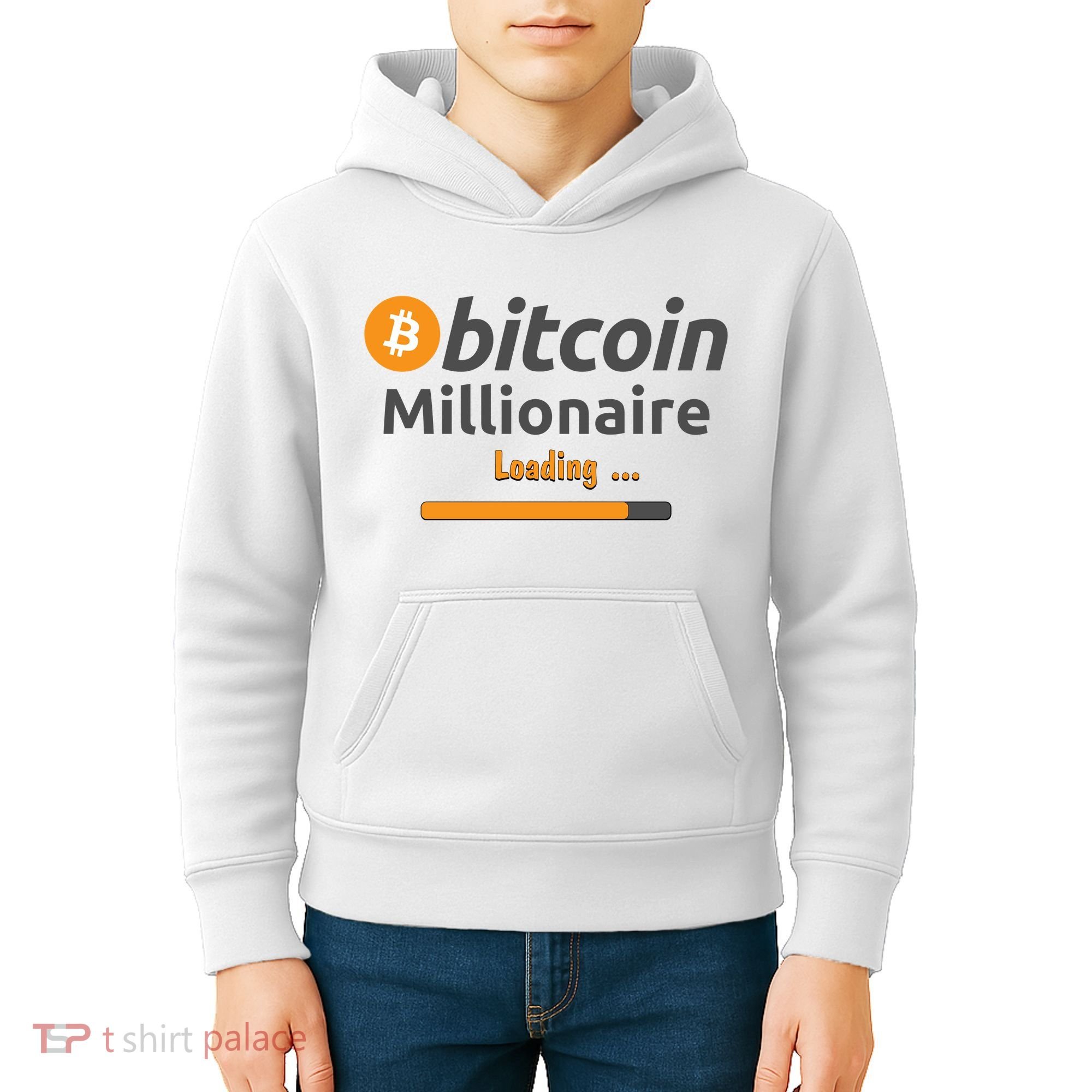 Bitcoin Millionaire Loading, Funny Bitcoin, Cryptocurrency, Bitcoin Crypto Kids Hoodie