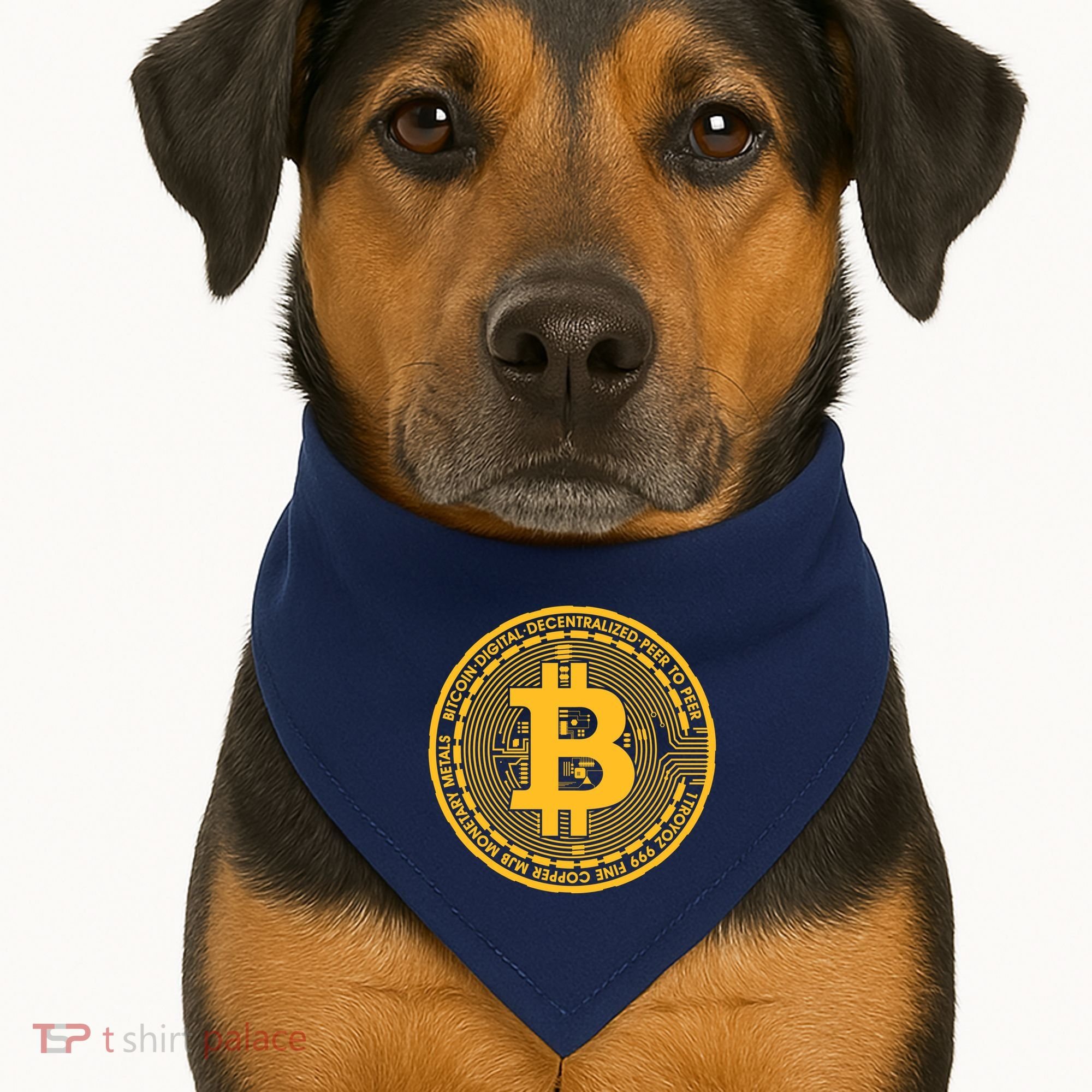 Bitcoin Matrix Logo Cryptocurrency USA-Made Doggie Bandana