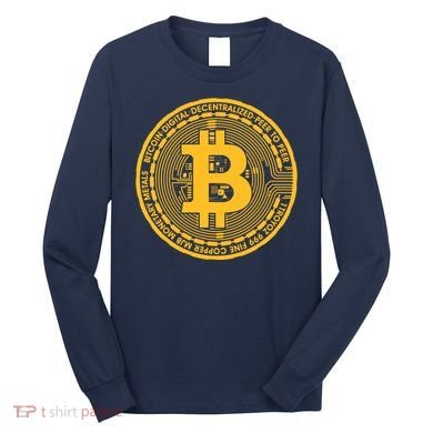 Bitcoin Matrix Logo Cryptocurrency Long Sleeve Shirt