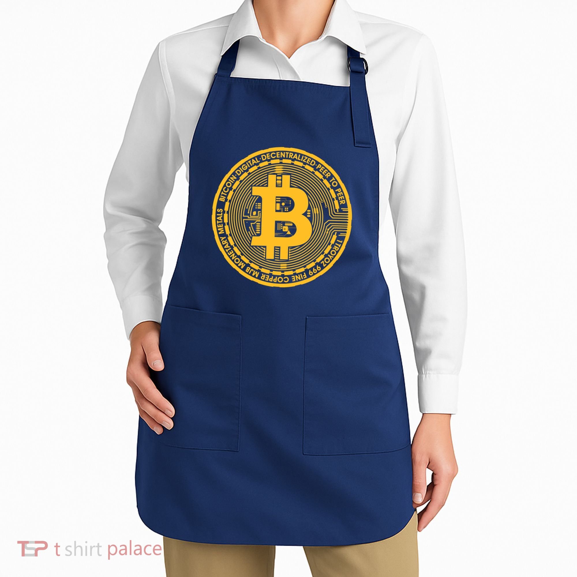 Bitcoin Matrix Logo Cryptocurrency Apron