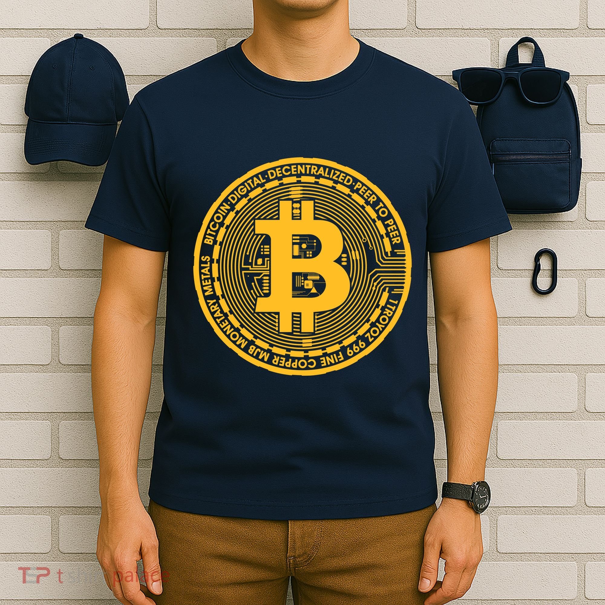 Bitcoin Matrix Logo Cryptocurrency T-Shirt