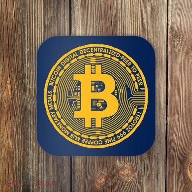 Bitcoin Matrix Logo Cryptocurrency Coaster