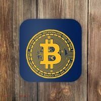 Bitcoin Matrix Logo Cryptocurrency Coaster thumb 0