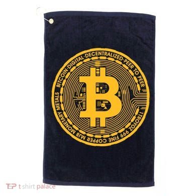 Bitcoin Matrix Logo Cryptocurrency Golf Towel