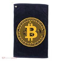 Bitcoin Matrix Logo Cryptocurrency Golf Towel thumb 0