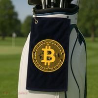 Bitcoin Matrix Logo Cryptocurrency Golf Towel thumb 2