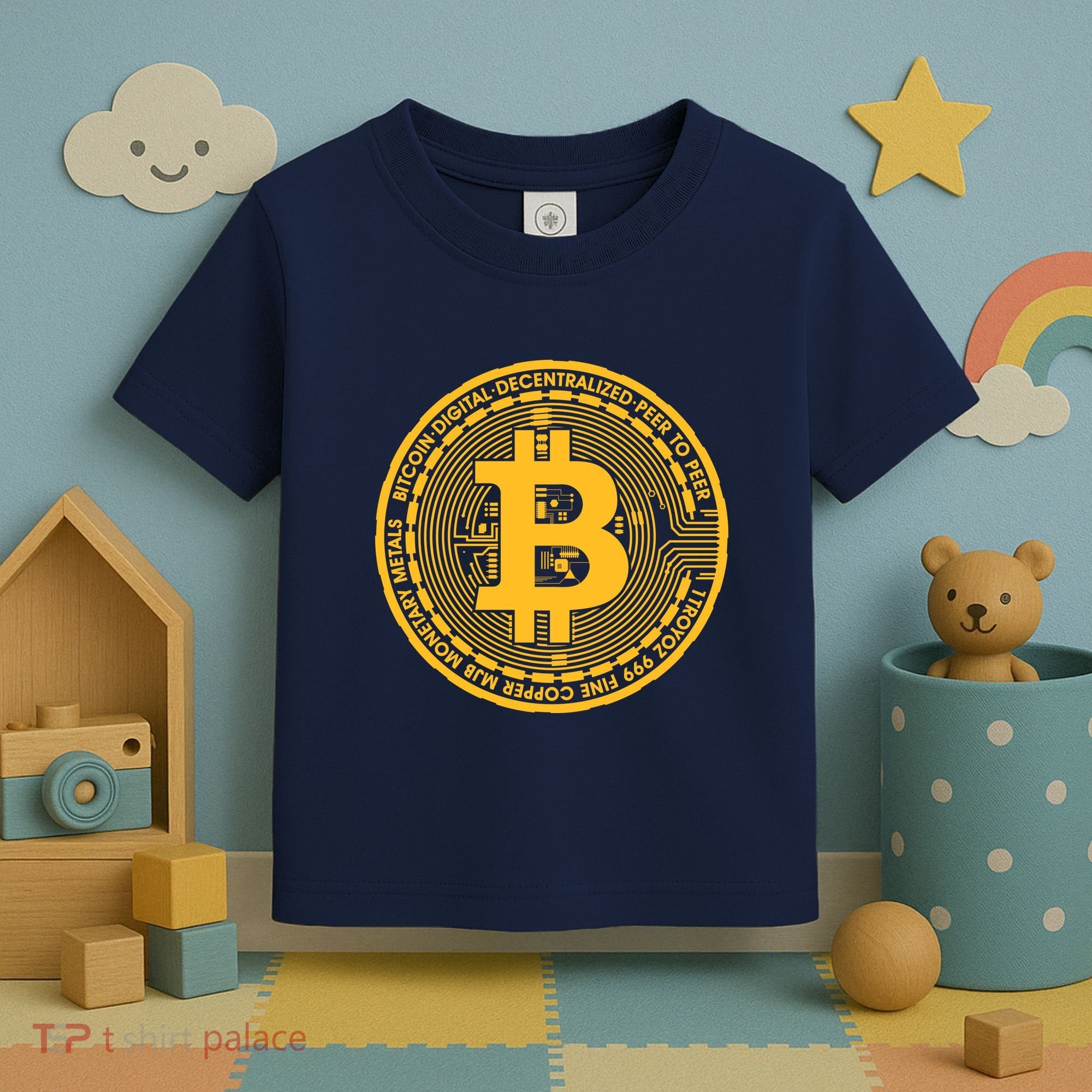 Bitcoin Matrix Logo Cryptocurrency Toddler T-Shirt