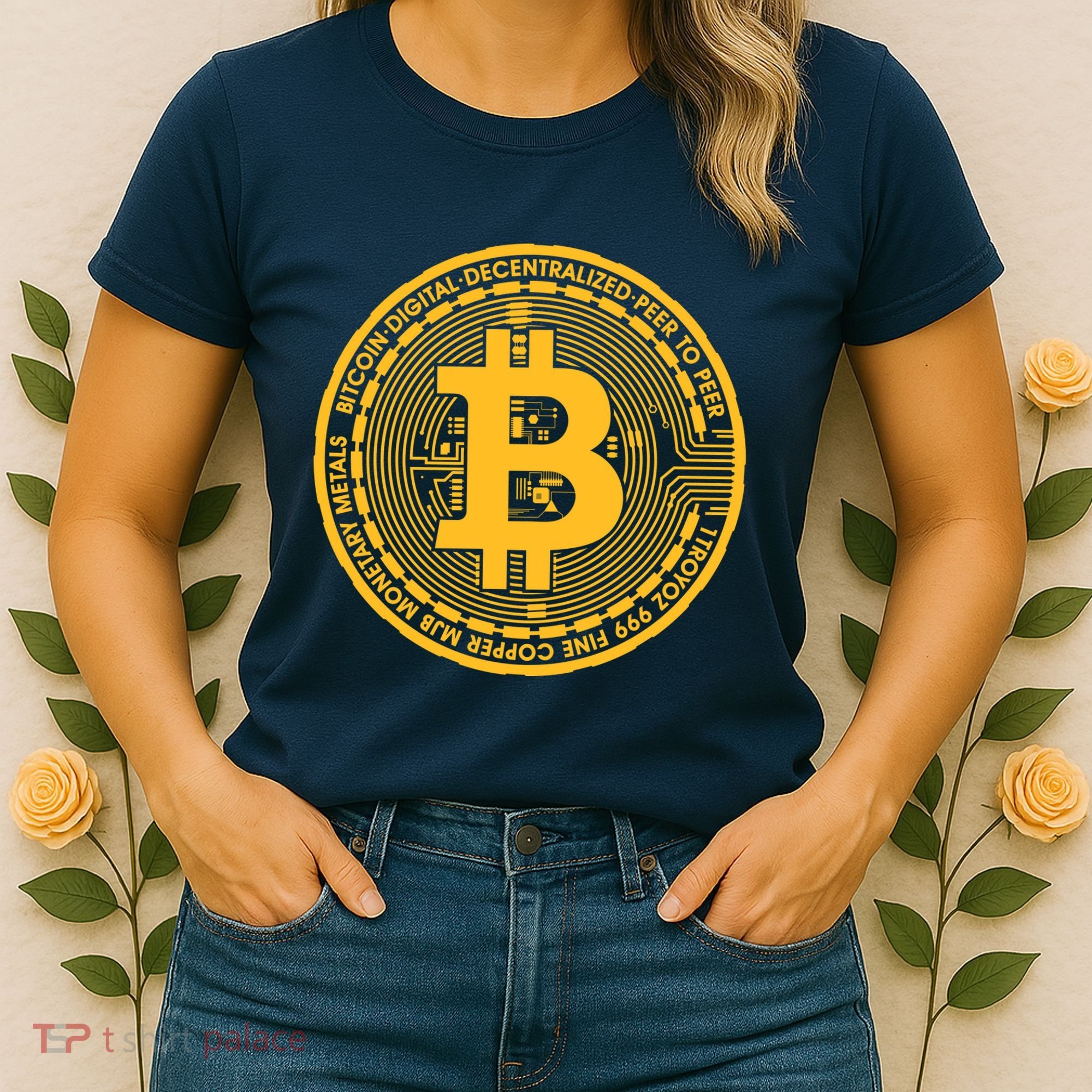 Bitcoin Matrix Logo Cryptocurrency Women's T-Shirt