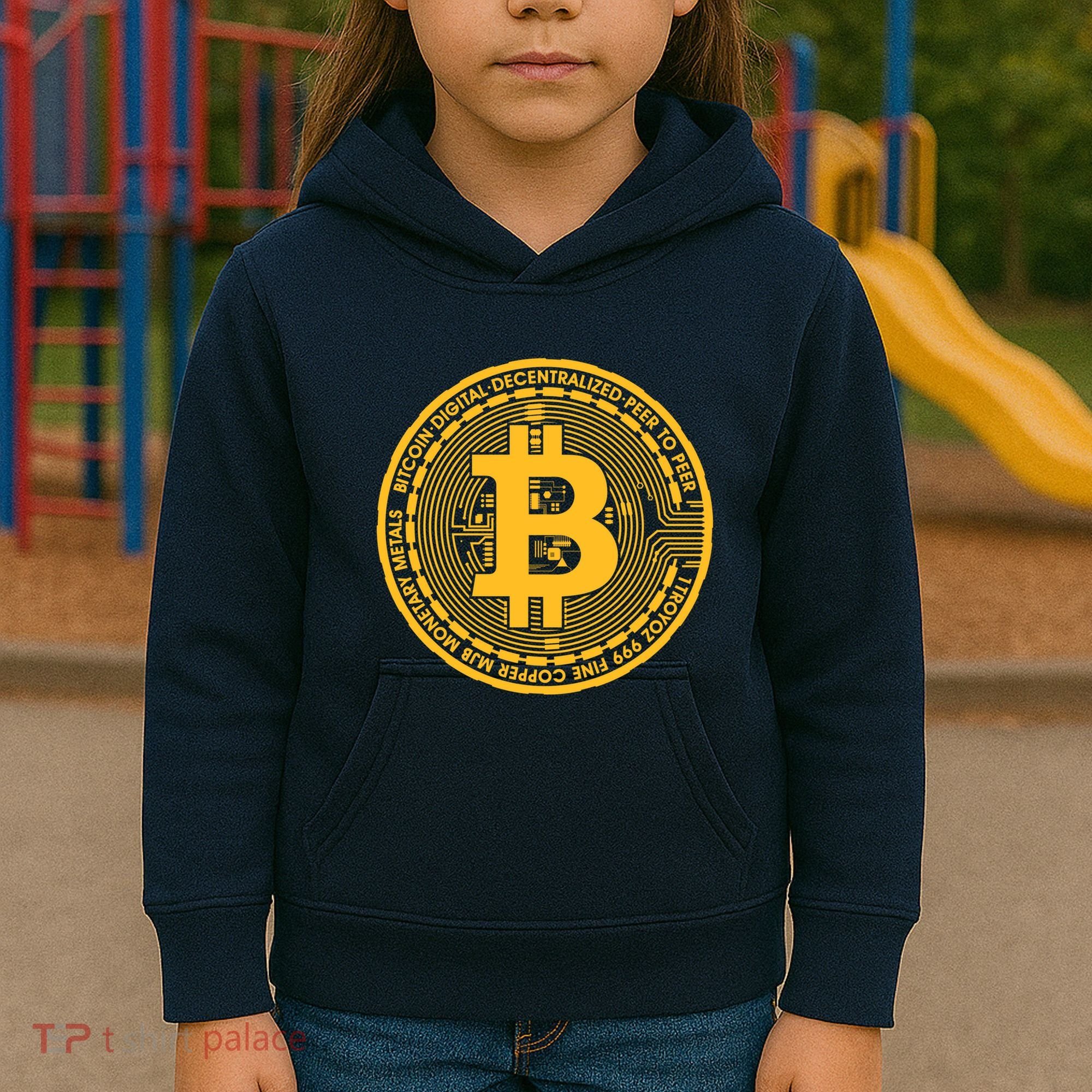 Bitcoin Matrix Logo Cryptocurrency Kids Hoodie