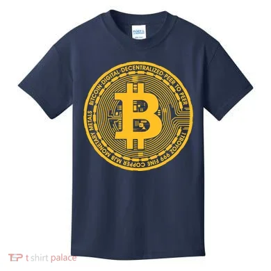 Bitcoin Matrix Logo Cryptocurrency Kids T-Shirt