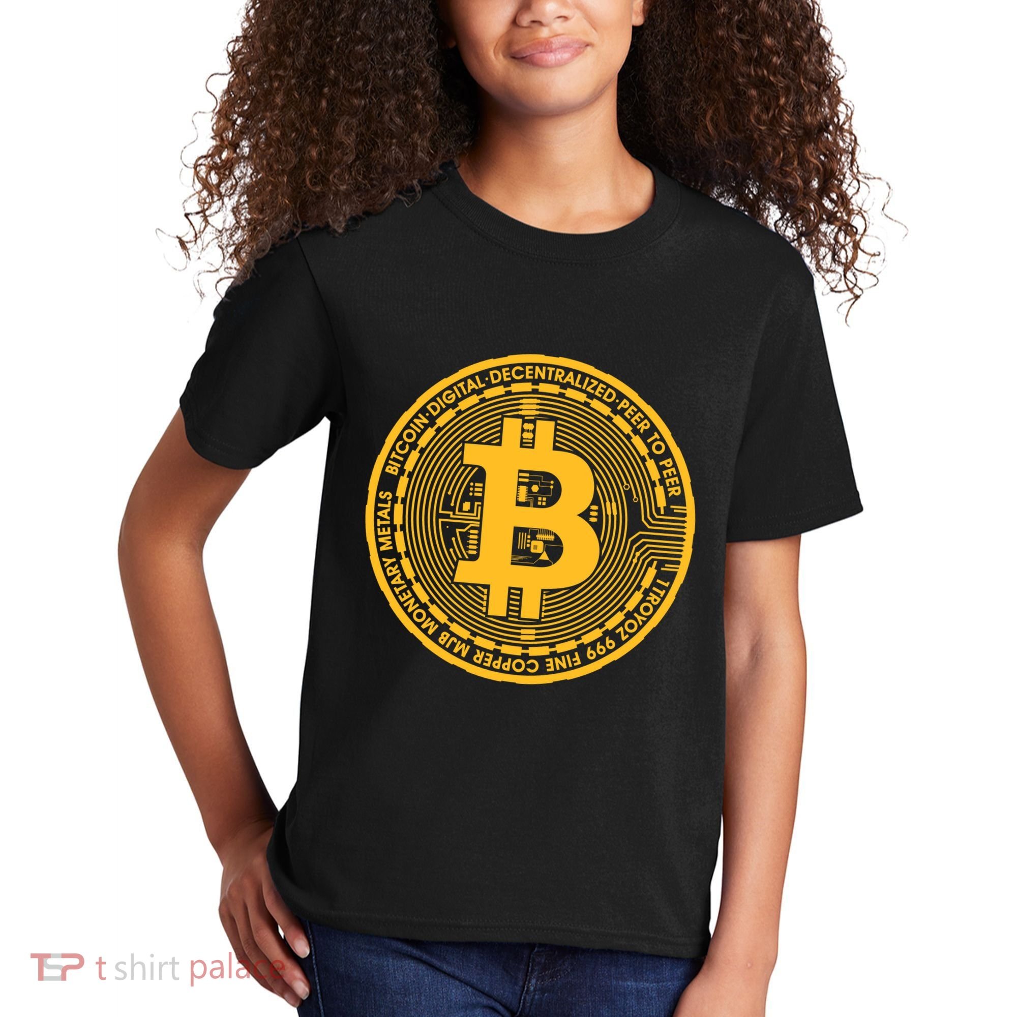 Bitcoin Matrix Logo Cryptocurrency Kids T-Shirt