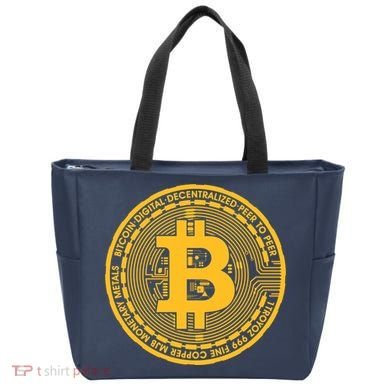 Bitcoin Matrix Logo Cryptocurrency Tote Bag