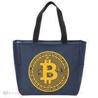 Bitcoin Matrix Logo Cryptocurrency Tote Bag thumb 0