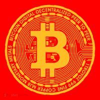 Bitcoin Matrix Logo Cryptocurrency Santa Hat thumb 1