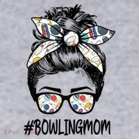 Bowling Mom Life Mothers Day Messy Bun Glasses Gift Women's Sweatshirt thumb 2