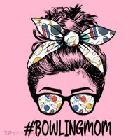 Bowling Mom Life Mothers Day Messy Bun Glasses Gift Coaster thumb 2