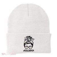 Bowling Mom Life Mothers Day Messy Bun Glasses Gift Beanie thumb 0