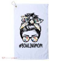 Bowling Mom Life Mothers Day Messy Bun Glasses Gift Golf Towel thumb 0