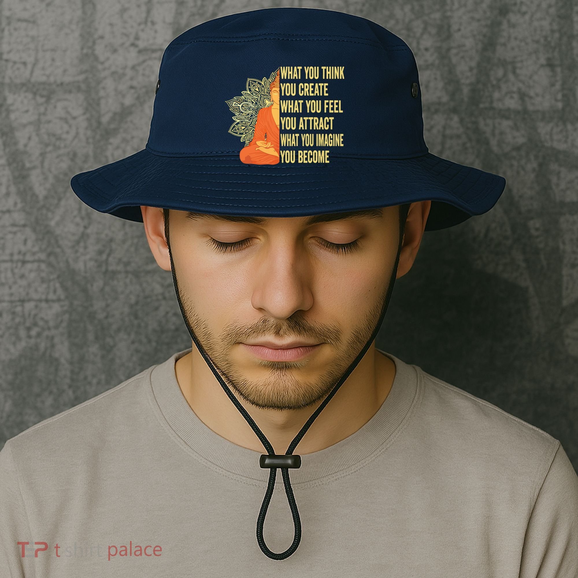 Buddha Meditation Law Of Attraction Bucket Hat