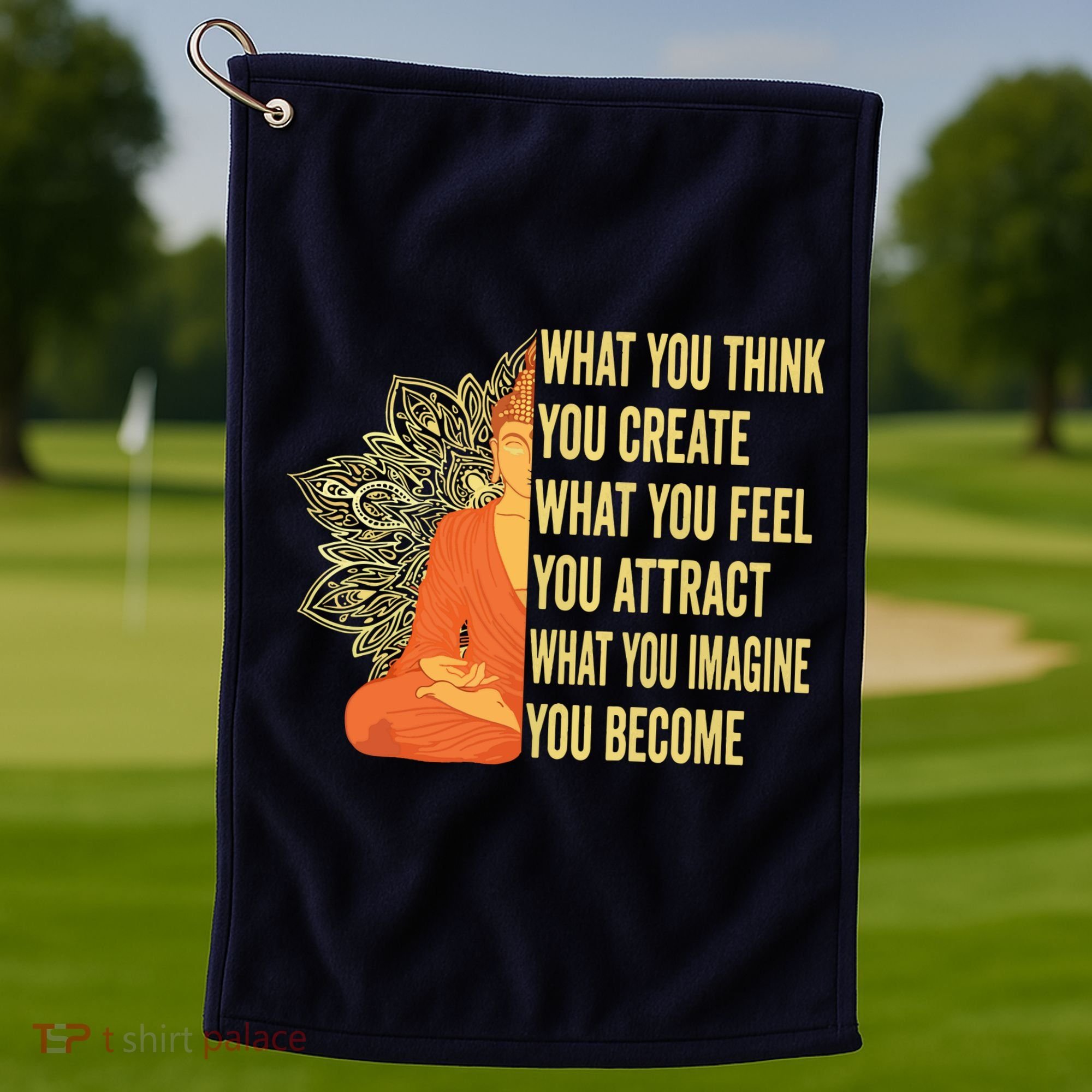 Buddha Meditation Law Of Attraction Golf Towel