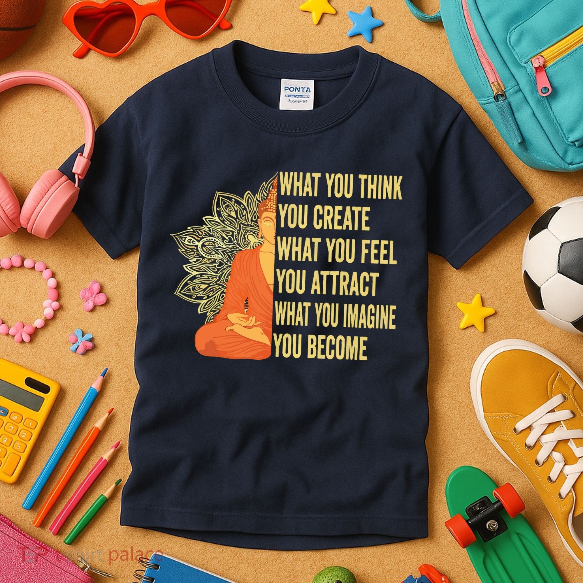 Buddha Meditation Law Of Attraction Kids T-Shirt